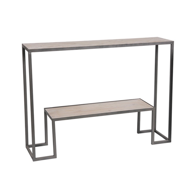2 Layer Industrial Hallway Console Table