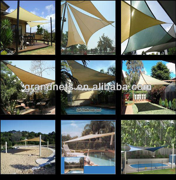 Cheap Waterproof HDPE Fabric Outdoor Garden Triangle Sun Shade Sail