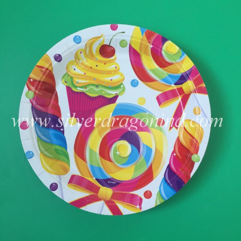 Colorful Paper Plate for Dinner, Party, Picninc