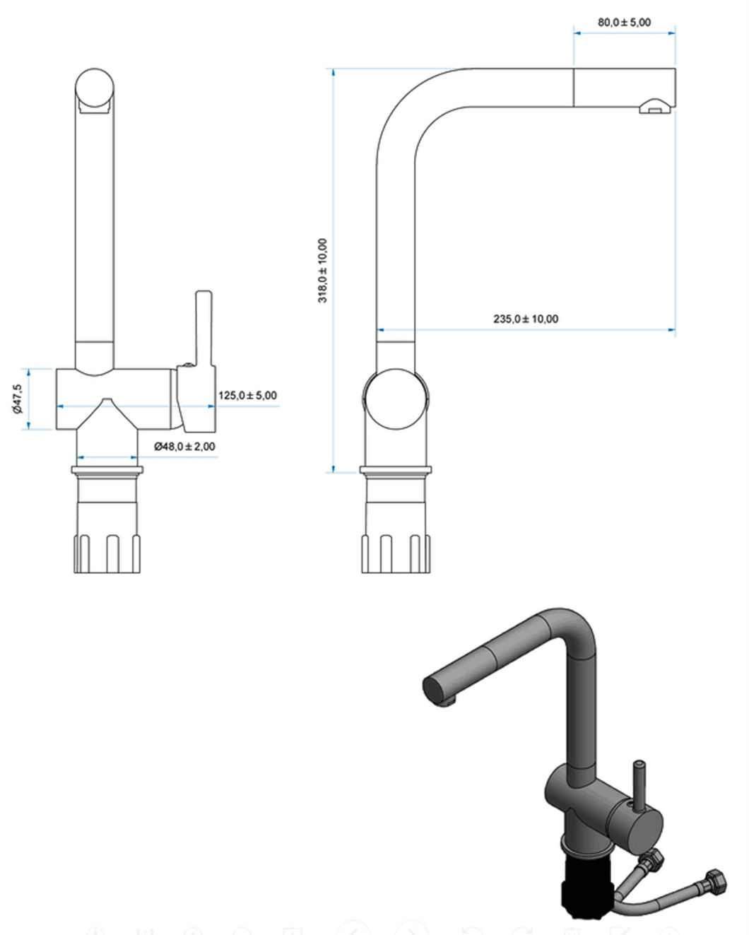 Rotatable Kitchen Faucet with 5 Year Warranty (chrome and nickel)