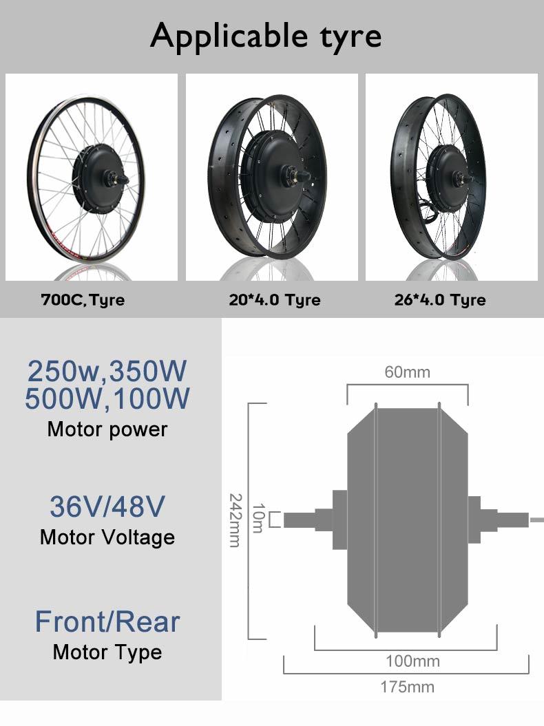 1000W Hub Motor E Bike Kit, Electric Bicycle Conversion Kit