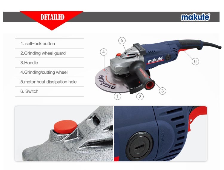 2600W 230mm Electric Cutting and Milling Machine Angle Grinder (AG027)