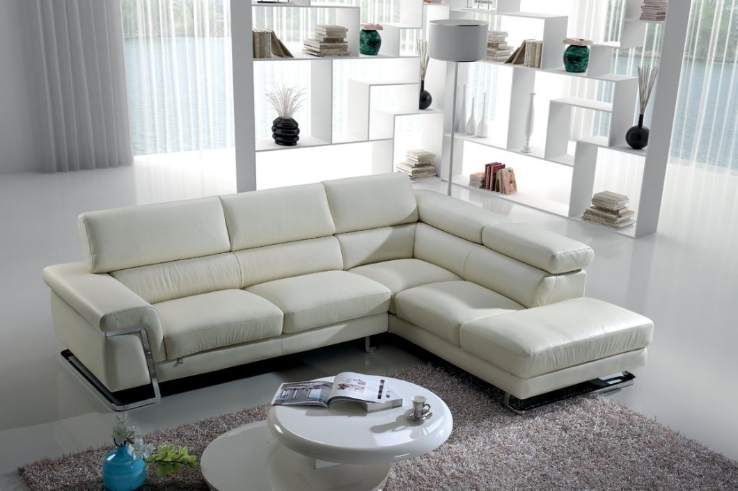 Modern Stainless Steel Furniture Top Leather Sofa Sbo-5933