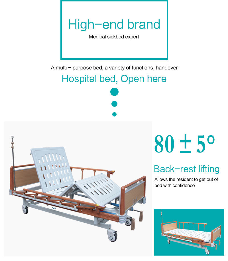 Medical Patient Clinic Manual Hospital Adjustable Bed with Function