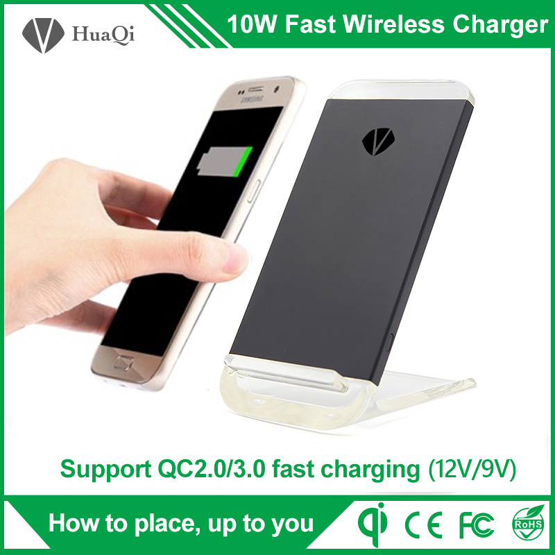 Carry Stand 10W Qi Fast Wireless Mobile Charger for iPhone/Samsung/Nokia/Motorola/Sony/Huawei/Xiaomi