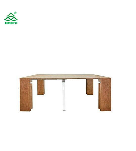 Extendable Space Saving Modern Dining Table, Wood Conference Desk Transforms From a Console Table or Desk to a Large Dining Table That Seats up to Twelve