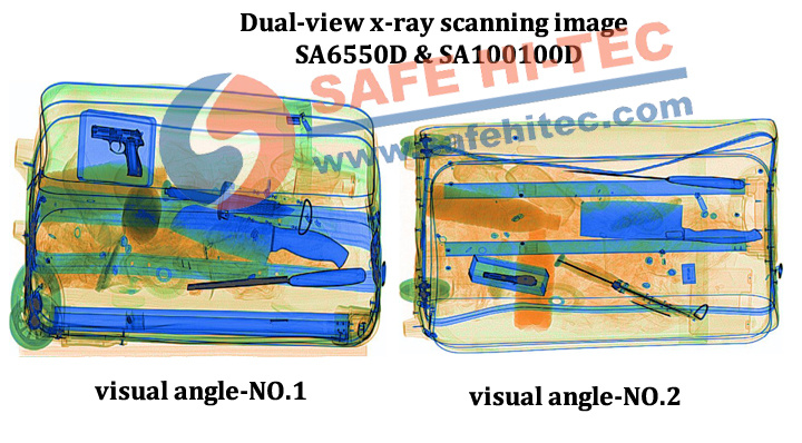 Dual-View Security X-ray Inspection System Introscope Luggage Detection Cargo Scanner for Airport, Customs (SA100100D-Win7)