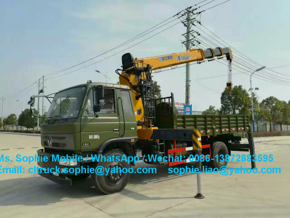 Dongfeng 4X4 Military Truck Mounted Crane 3ton Knuckle Crane Truck