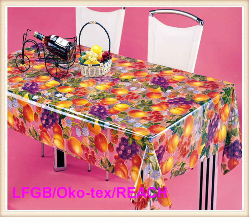 New Design PVC Transparent and Embossed Tablecloth Factory (TJ3D0004)