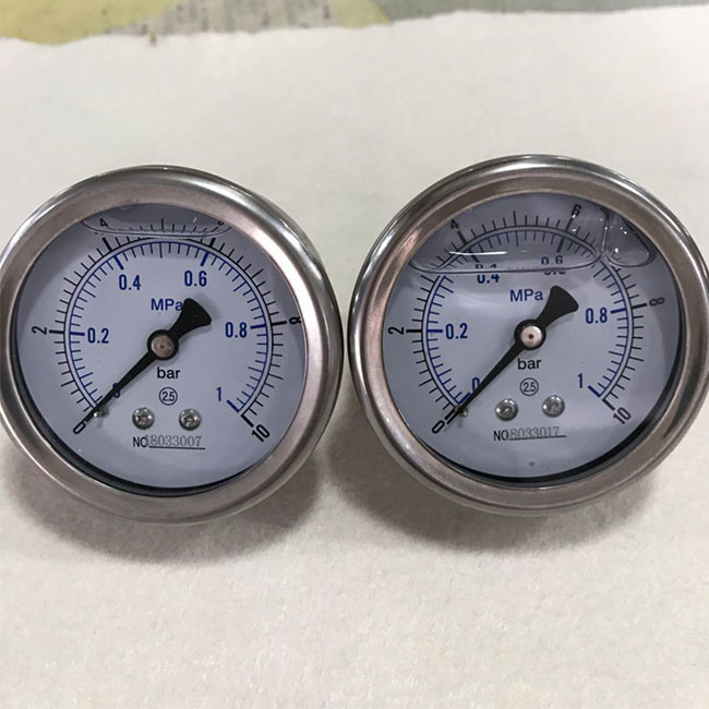 Hydraulic Pump Brass Connector Glycerin Pressure Gauge