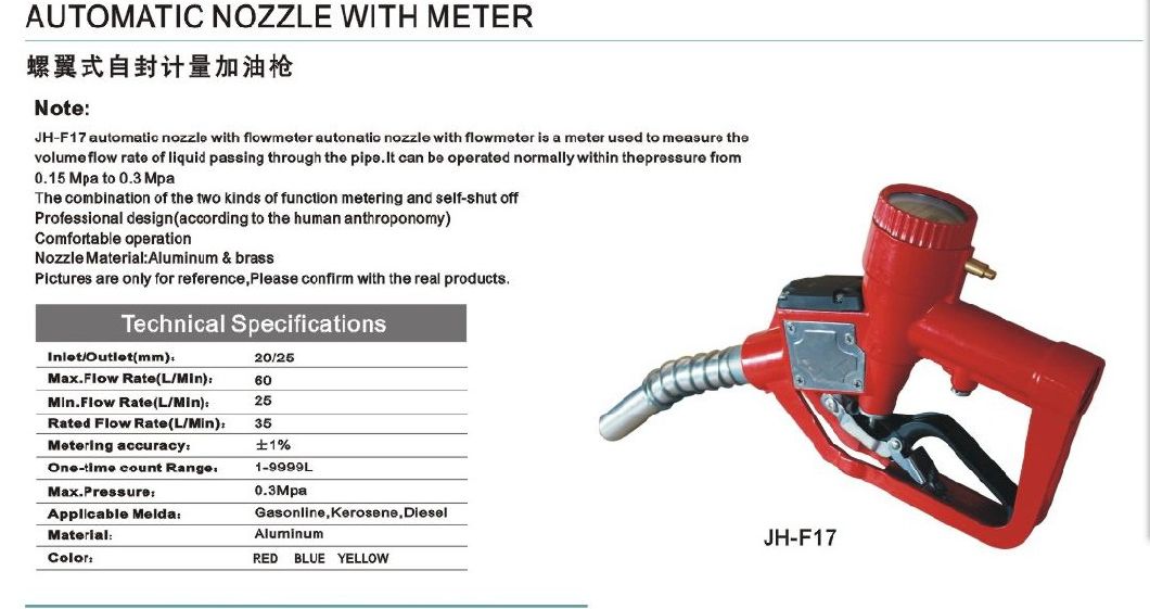 Electronic New Design Manual Fuel Dispenser Nozzle with Meter