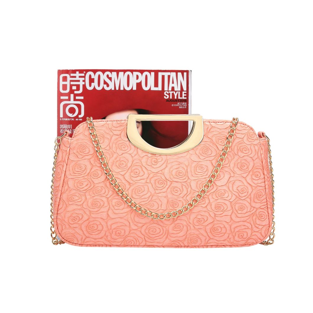 Good Price Rose Handbag Evening Clutch Bag with Chain Made in China Factory