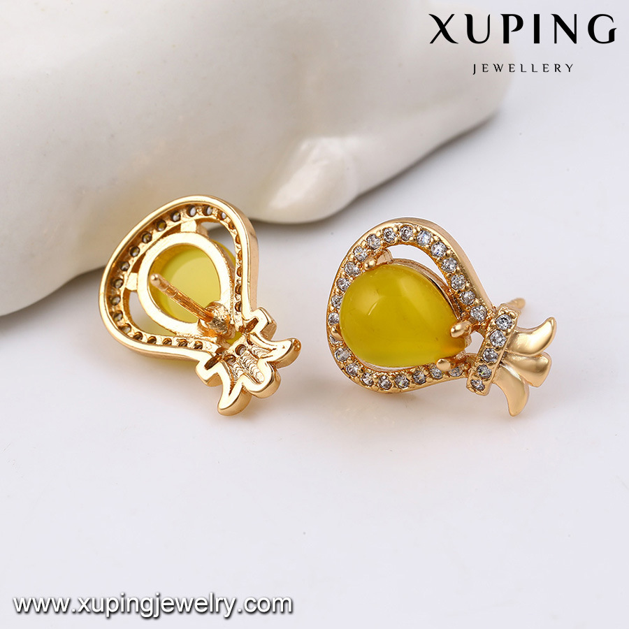 Colorful Opal Stud Earrings Elegant Ladies Jewelry Water Drop Shaped Earrings for Wholesale