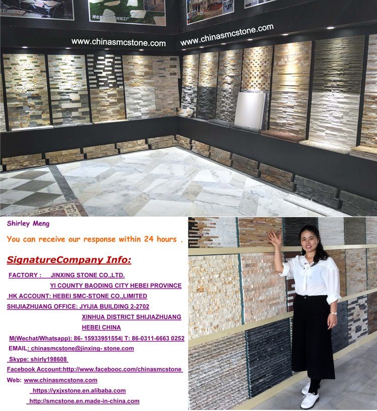 Top Saled Natural Yellow Slate Stacked Cement Wall Panels (SMC-CC158)