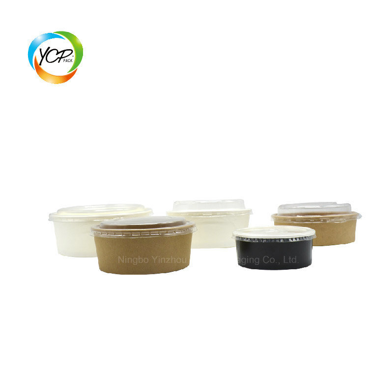 10-43 Oz Customized Waterproof Disposable Kraft Paper Noodle Sushi Cup Salad Bowls