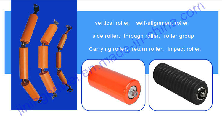 Rubber Coated Belt Conveyor Idler Roller Carrying Roller