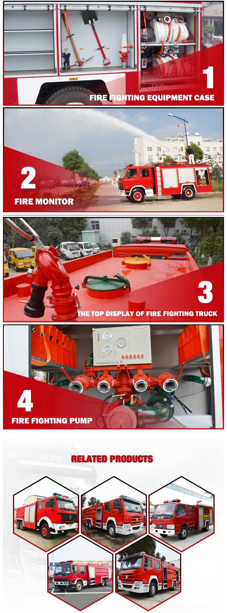 China Brand HOWO 8000 Liter/8000L/8, 000liter Water Tank Fire Fighting Truck for Sale