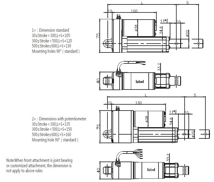 Small Linear Actuator, Small Load High Speed, 80 mm/S with 5kg