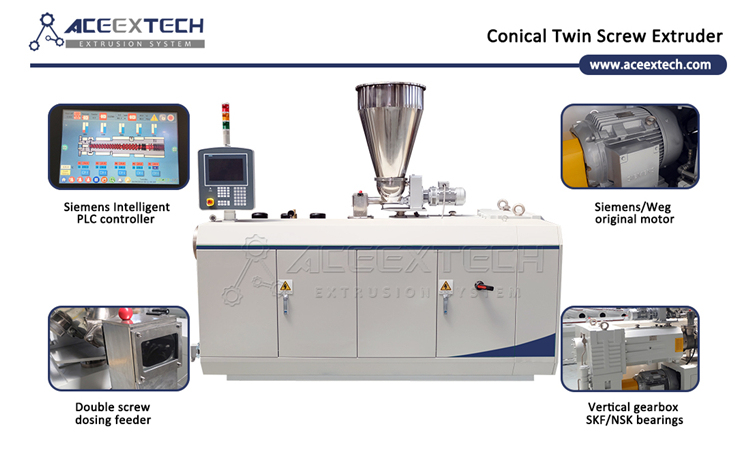 Twin Screw Extruder PVC Door Frame Profile Making Machine