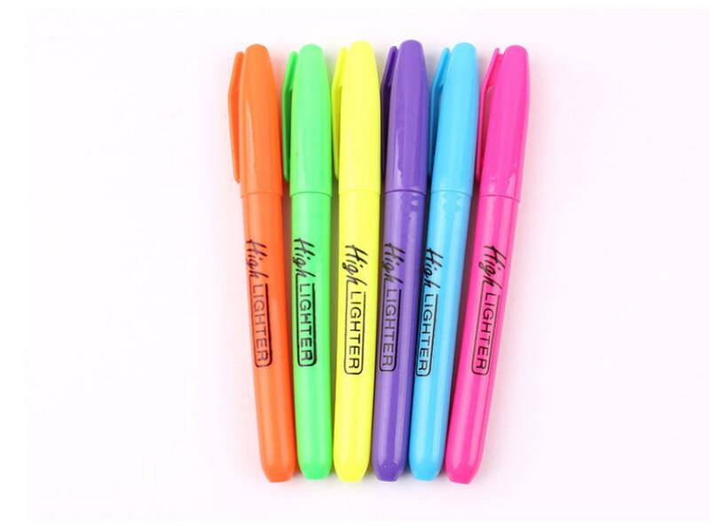 New Product Six Color Highlighter Marker with Custom Logo