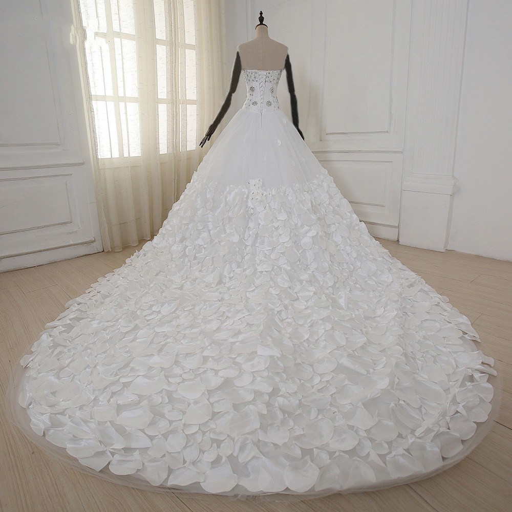 High Quality Luxury Beaded Ball Long Tail Wedding Dresses