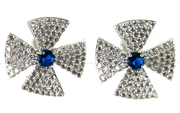 Special Design and Women's Fashion Earrings Rhinestone Gray Glass Black Resin Sweet Metal with Gems Ear Stud Earrings for Women Girls E6310
