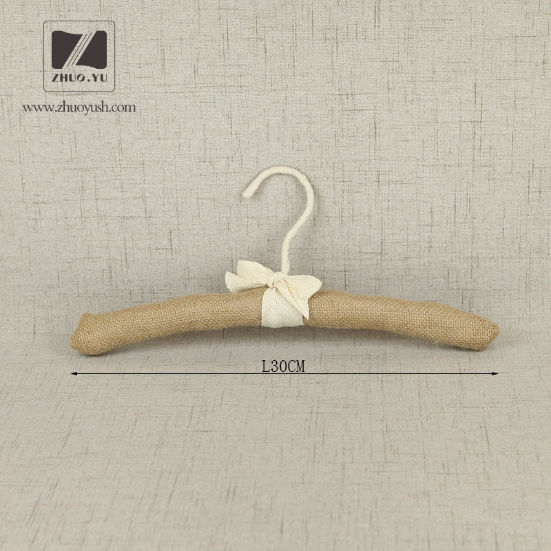 Linen / Satin Padded Coat Hanger with Metal Clips / Clothing Hangers