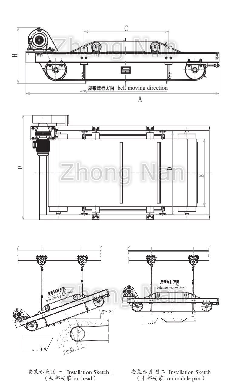 Self- Discharging Conveyor Belt Electromagnetic Separator Rcdd