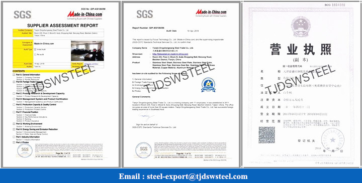 Tisco 300 Seris 304/ 316L/ 321H/ 303/ 305 in Stock Stainless Steel Sheet for Construction Building