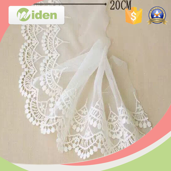 Dyeable Customized Embroidery Bridal Lace Applique Wedding Dress Lace