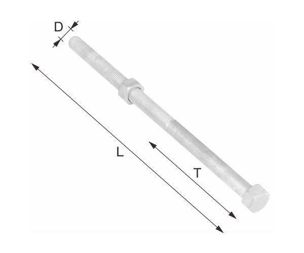 Hot DIP Galvanized Hexagonal Machine Bolt