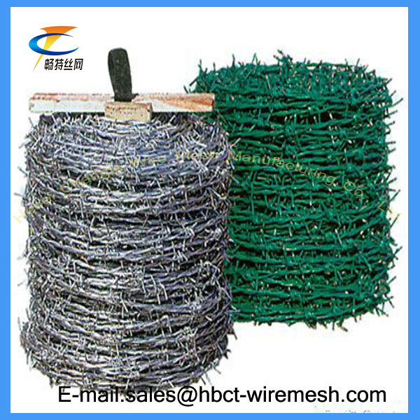 Hot Dipped PVC Coated Barbed Wire Bwg 12*14