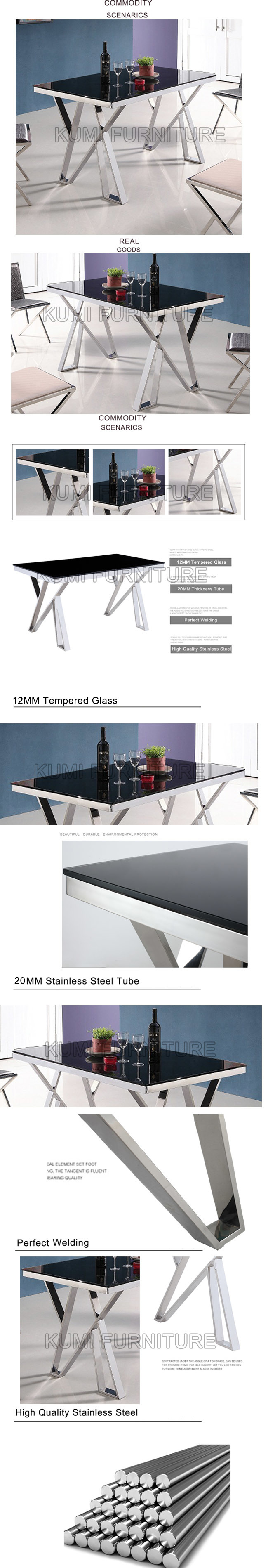 Luxury Painting Stainless Steel Dining Table