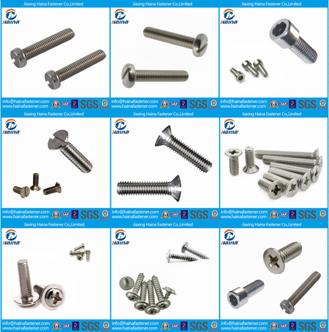 High Quality DIN968 Stainless Steel Self Tapping Screws with Collar