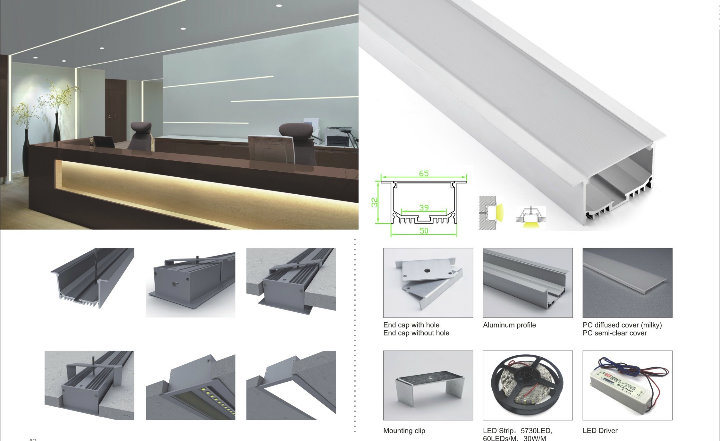 Alp066 15.8mm (T5 Size) PC Milky Cover Aluminium LED Lighting Profiletube Plate Inside with 5328SMD 420LED/M Flexible Strip