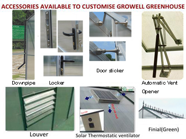 Growell 8mm Polycarbonate Greenhouse (GA series)