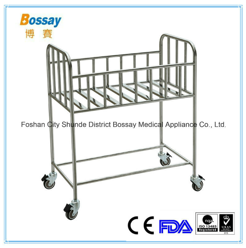 Hospital Furniture Stainless Steel Baby Bed