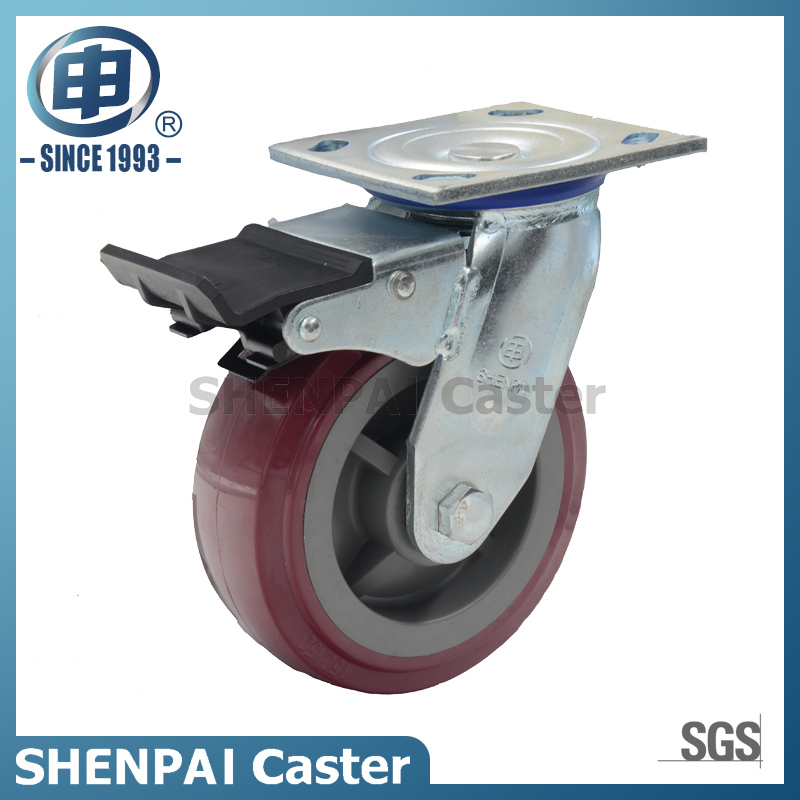 Zinc Plated Polyurethane Swivel Locking Caster Wheel