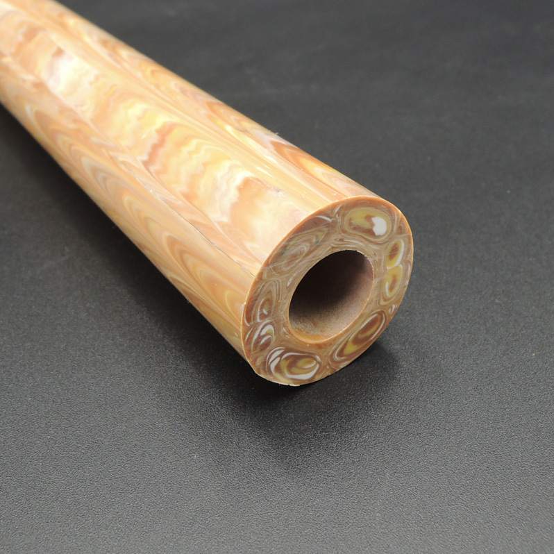 Plastic Extrusion Yellow Wooden Grain PVC Plastic Round Tube