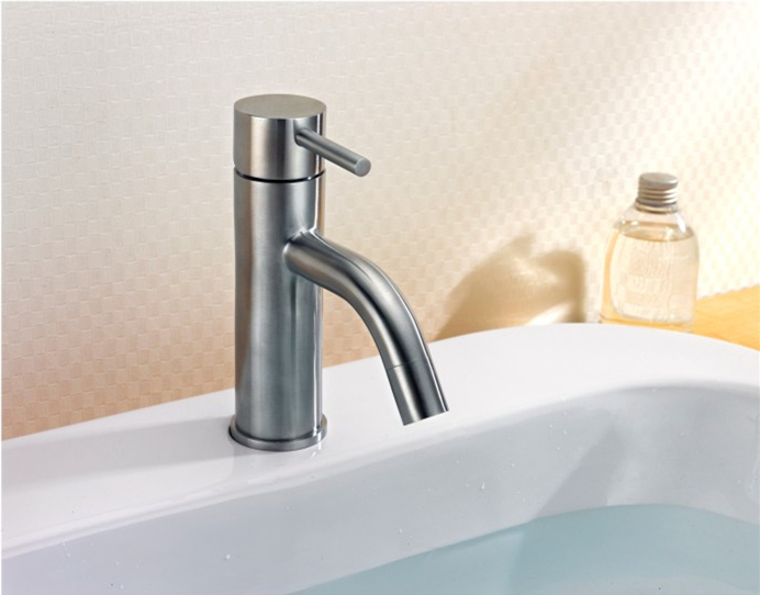 Stainless Steel Bathroom Single Lever Handle Basin Water Tap