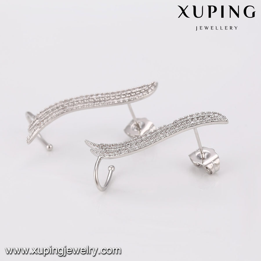 Xuping Online Rhodium Gold Jewellery Shopping Ingenious Stud Earring for Women