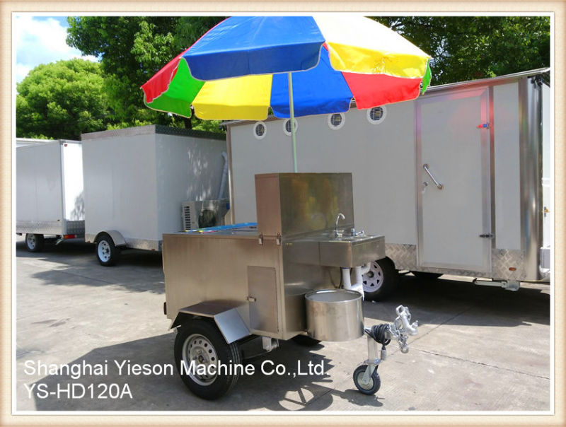 Ys-HD120A High Quality Mobile Kitchen Vendor Cart for Small Business