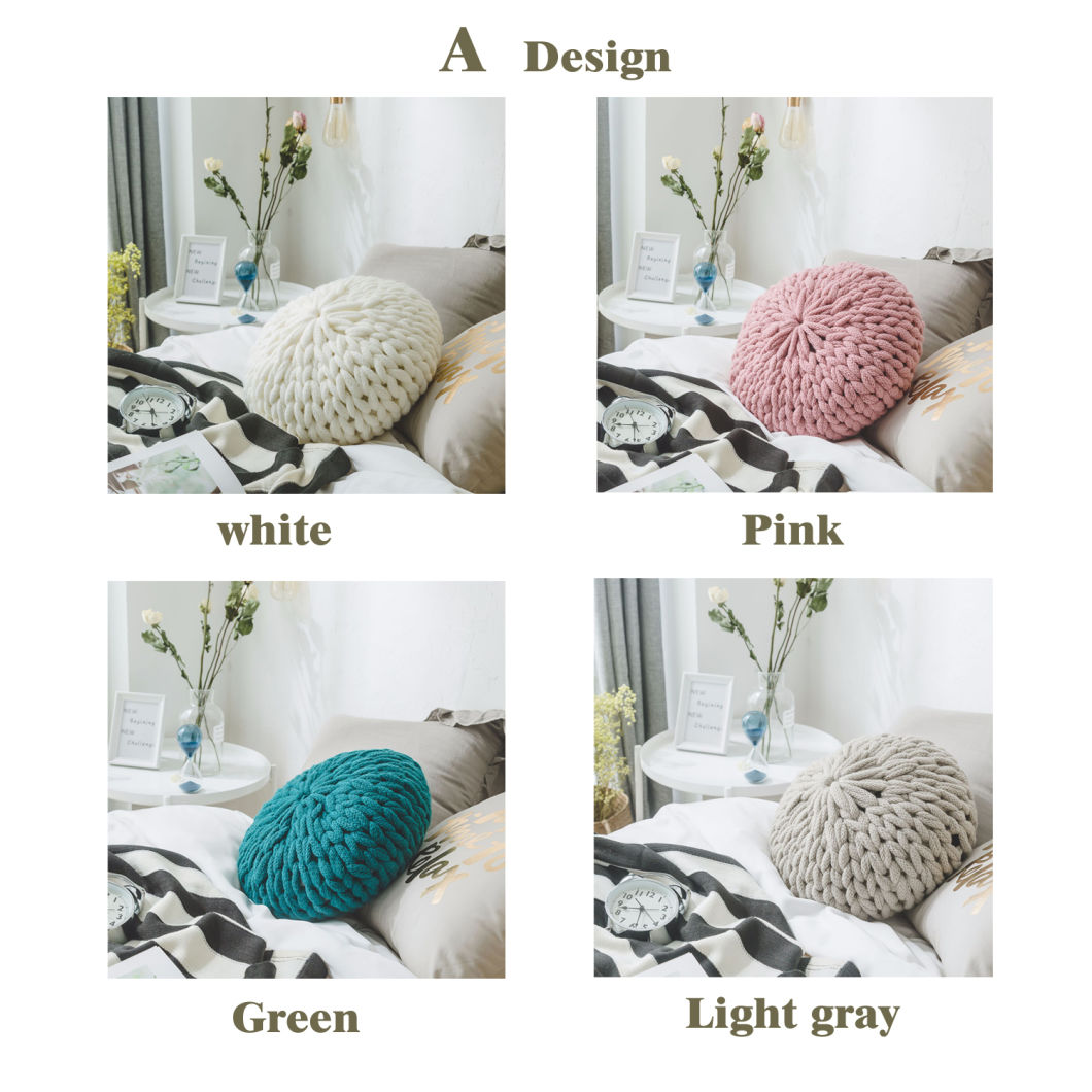 Nordic Style Pure Hand-Woven Thick Line Pillow Sofa Cushion Thick Line Pillow Creative Home Decoration
