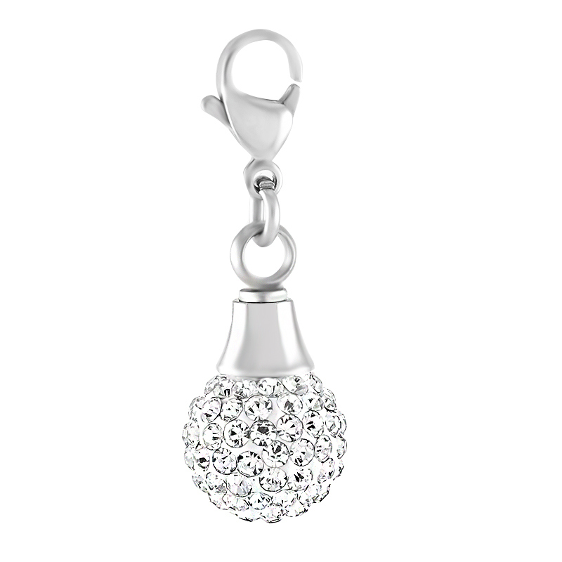 Little Ashes Urn Charm Ball Crystal Memorial Accessories for Necklace/Bag/Keychain