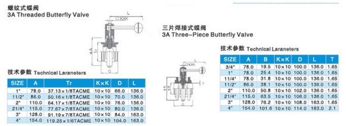 SMS/DIN/3A/Rjt Munual Hygienic Sanitary Butterfly Valve