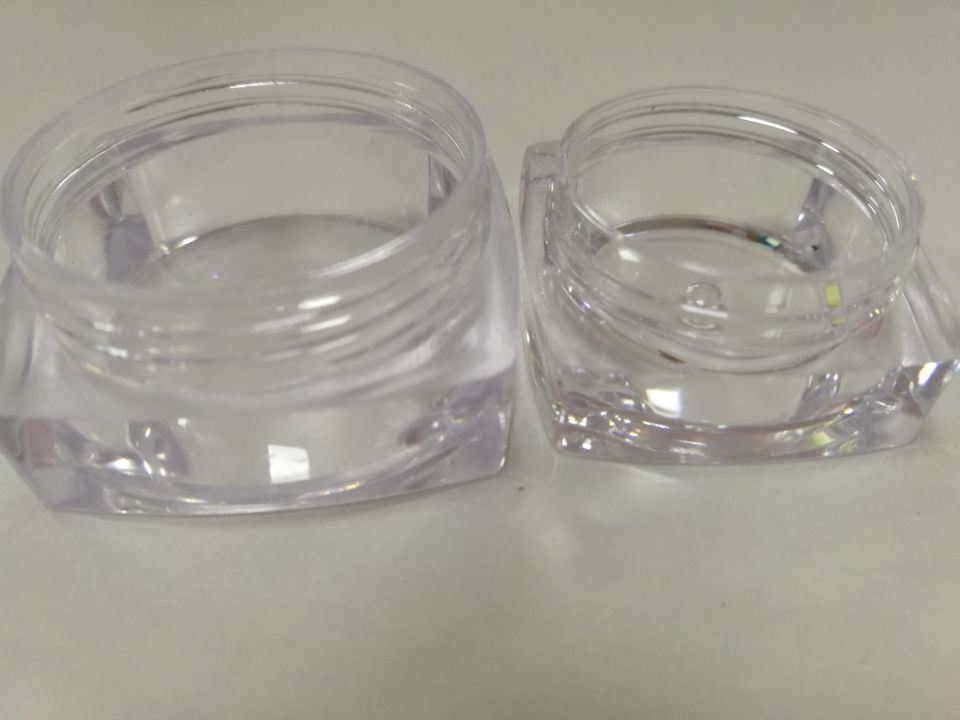 10ml Square Transparent Cosmetic Jar for Cream