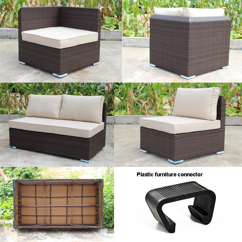 Garden Furniture Outdoor Rattan Lounge Sofa L Shape Sectional Corner Sofa