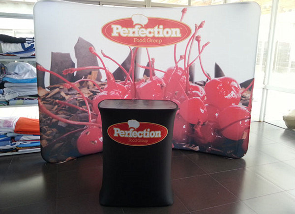 Portable Folding Promotion Table with Tension Fabric Graphic