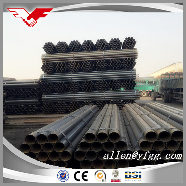 Oiled or Black Painted ERW Carbon Ms Steel Pipes Manufacturered in Tianjin China