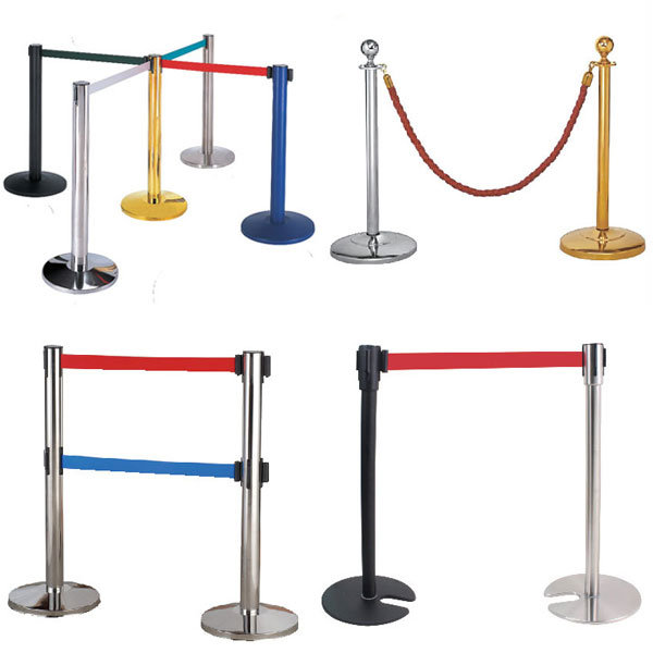 Retractable Belt Queue Line Stand Barrier Pole Stanchions